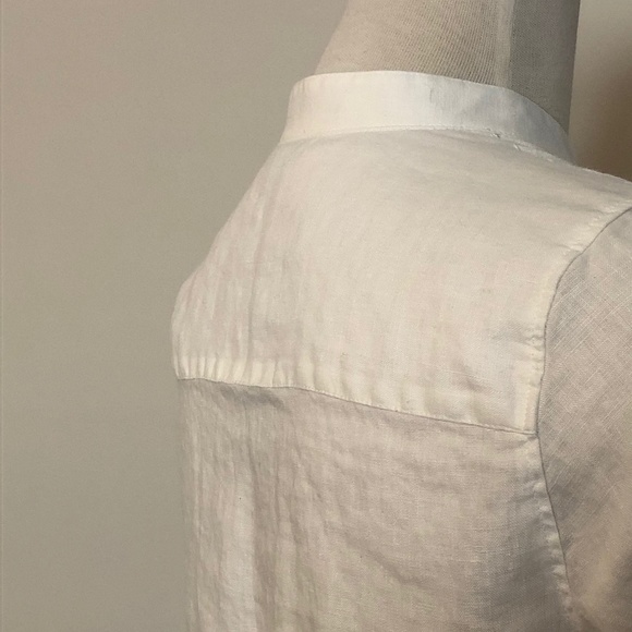Like-New L.L. Bean White Linen Button-Down Top - Picture 14 of 15